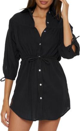 BECCA by Rebecca Virtue Cotton Cover-Up Tunic in Black at Nordstrom Rack, Size Medium