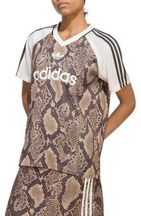 adidas Originals Faux-Snakeskin-Printed Jersey in Linen/Magic Beige at Nordstrom, Size Xx-Large
