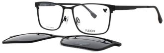 Flexon Demo With Dark Grey Clip-On Rectangular Mens Eyeglasses FLX1001MAG-SET 001 57