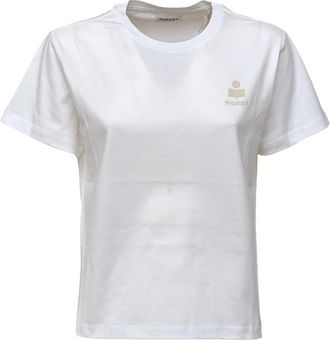 Isabel Marant T-shirt met ronde hals en korte mouwen - Dames - T-shirts - Wit - S - Tops