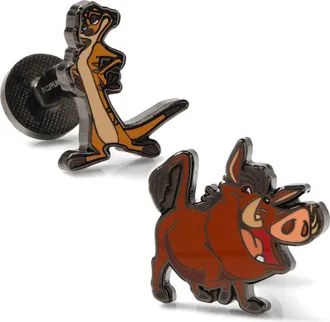 Cufflinks Inc. Timon & Pumbaa Cuff Links in Brown at Nordstrom