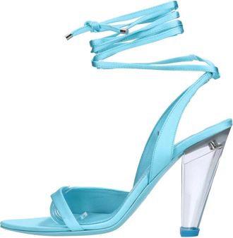 3Juin Sandalen Clear Blue - Dames - Sandalen met hakken - Blauw - 38 EU - Satijn - Schoenen
