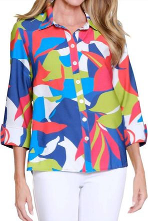 Multiples Tropical Muse Blouse In Multi