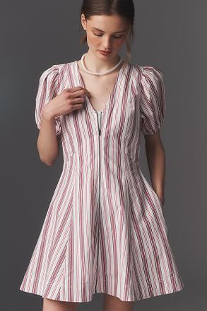 Pilcro The Calder Puff-Sleeve Poplin Mini Dress by Pilcro