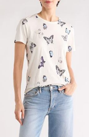 Rag & Bone Butterfly Jersey T-Shirt in Ivory Multi at Nordstrom Rack, Size Xx-Small