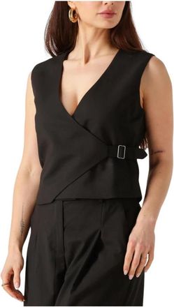 Moss Copenhagen Mschmachella Waistcoat - Dames - Bodywarmers - Zwart - XL - Polyester - Jassen