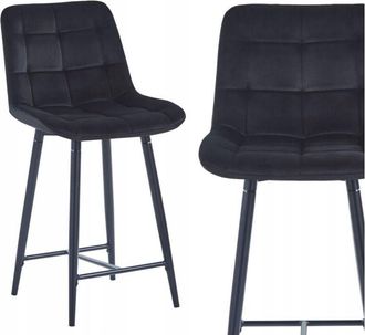 OEM Taburete De Terciopelo Negro H1-fx (estructura Negra)