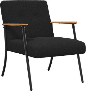 vidaXL Sill&oacute;n Negro 59 X 75 X 78 Cm Tejido Parecido A Lana Rizada Vidaxl