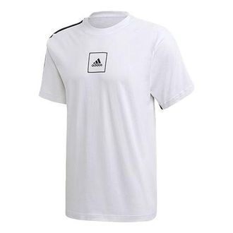 adidas M 3S Tape Tee Sports Round Neck Short Sleeve White FL3605