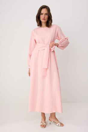Trendyol Modest Dames Donkerblauw Effen Maxi Lang Casual Recht Modest Jurken