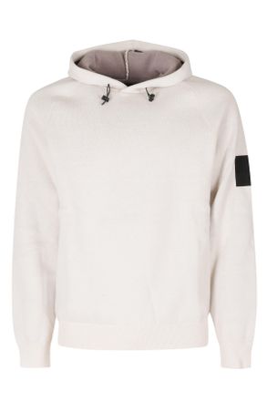 Outhere Optical White Darkpine Textured Knit Wool-Cotton Hoodie