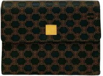 Celine Pre-owned Macadam PVC Trifold Wallet - Dames - Vintage Accessoires - Zwart - ONE Size - Leer - Vintage