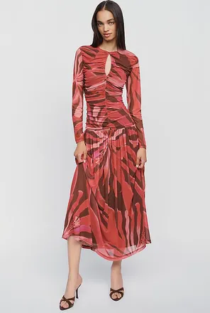 Farm Rio x Anthropologie Long-Sleeve Keyhole Maxi Dress