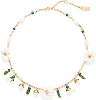 Marc Jacobs Rooted Daisy Charm Necklace in Gold/Multi at Nordstrom