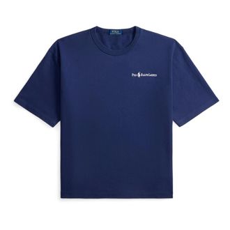 Polo Ralph Lauren T-Shirts, male, Blue, Size: 2XL Knit T-Shirt