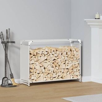 vidaXL Le&ntilde;ero Blanco 90x28x65 Cm Acero Laminado En Fr&iacute;o Vidaxl