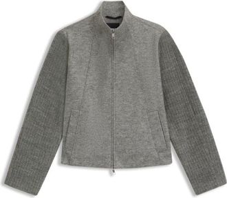 BOSS Modern-fit blazer in boiled virgin wool