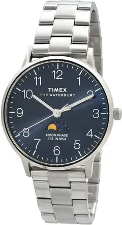 Timex Waterbury Quartz Moon Phase Blue Dial Mens Watch TW2W75700