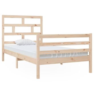 Berkfield Home Bed Frame Solid Wood Pine 100x200 cm in Light Tan