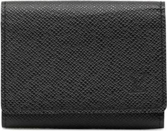 Louis Vuitton Pre-owned Taiga Card Case - Heren - Vintage Accessoires - Zwart - ONE Size - Leer - Vintage