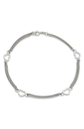 Savvy Cie Jewels Heart Charm Chain Anklet in Silver at Nordstrom Rack