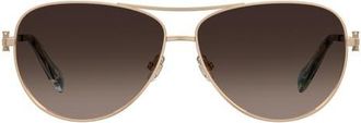 Kate Spade New York melly 60mm gradient pilot sunglasses in Gold/Brown Sf at Nordstrom