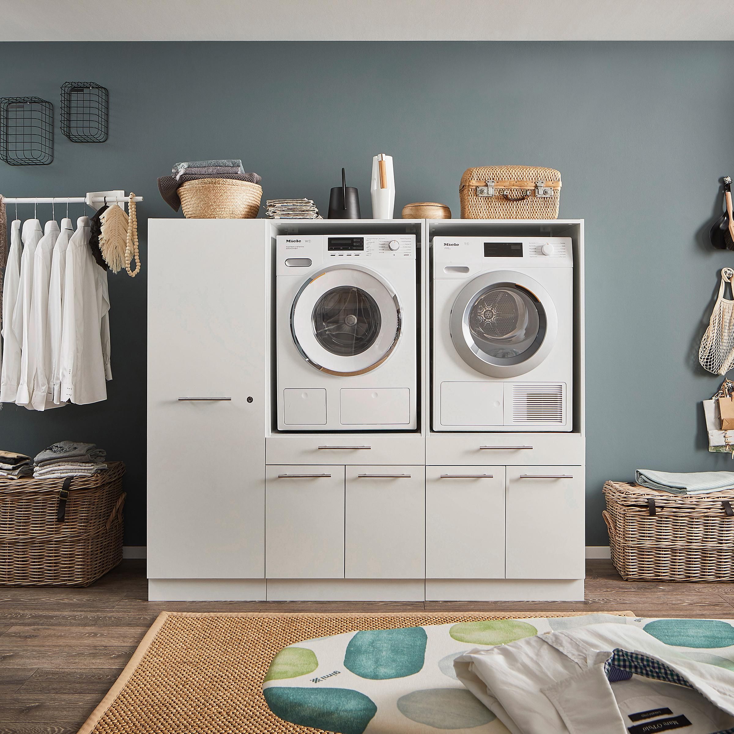 Laundreezy Wäscheschrank für Schmutzwäsche, Anthrazit - Wäschesammler Schrank mit 3 Fächern für die Waschküche - 50 x 162 x 67,5 cm (B/H/T) ab 197,69 €
