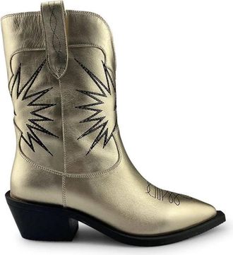 Deabused Cowboy laarzen - Dames - Cowboylaarzen - Geel - 38 EU - Leer - Schoenen