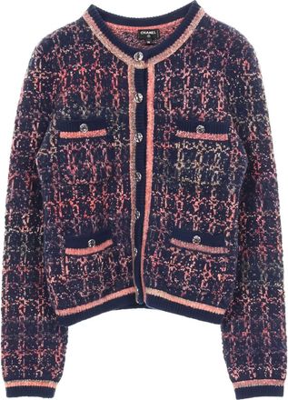Chanel 1986-1988 Coco Mark button-fastening cardigan - Blue