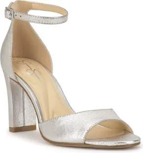Jessica Simpson Luxcilla Block Heel Sandal in Silver at Nordstrom Rack, Size 6.5