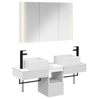 vidaXL Juego De Muebles De Ba&ntilde;o 4 Pcs Blanco 103,5 X 15,5 X 70 Cm Vidaxl