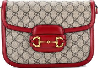Gucci Horsebit 1955 Shoulder Bag GG Coated Canvas with Leather Small crossbody bag - Bruin