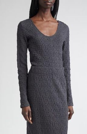 Vince Long Sleeve Scoop Neck Top in Graphite at Nordstrom Rack, Size X-Small