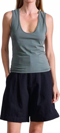 Apiece Apart Uri Low Cut Tank In Thyme
