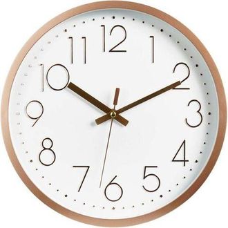 OEM 12 Reloj De Pared Moderno Silencioso Sin Tictac, Colgante Para Dormitorio, Cocina Y Sal&oacute;n - Rosa Dorado