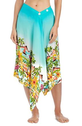 Bleu Rod Beattie Tropical Print Button Pareo in Cool at Nordstrom