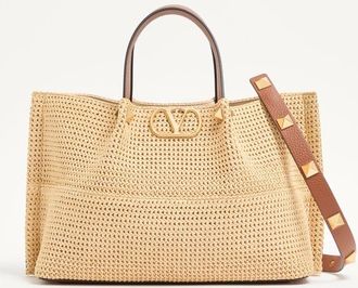 Valentino Garavani Medium Straw Summer Tote Wo