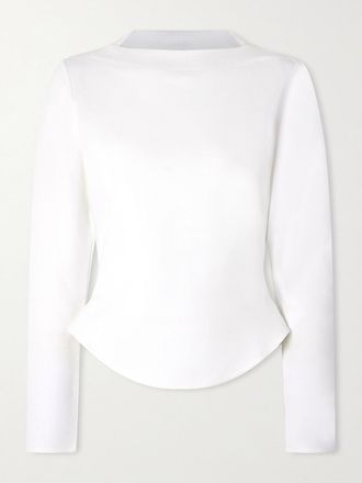 Alaia Top Asimmetrico In Jersey Di Misto Cotone - Bianco