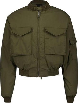 Givenchy Olijfgroene Cropped Bomberjack - Heren - Bomber jackets - Groen - L - Katoen - Jassen