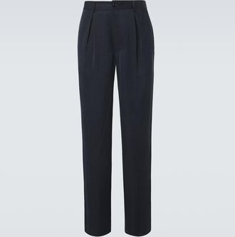 Giorgio Armani Pleated satin wide-leg pants