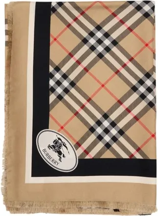 Burberry Silky Scarves, female, Beige, Size: ONE SIZE Medium Check Scarf