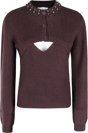 Isabelle Blanche Top en Shrug Set - Dames - Ronde hals truien - Bruin - M - Truien & Vesten