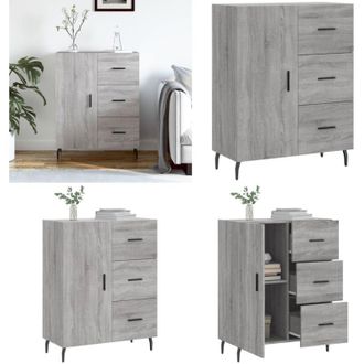 vidaXL Credenza Grigio Sonoma 69,5x34x90 cm in Legno Multistrato - Credenza grigio sonoma - Credenza multistrato