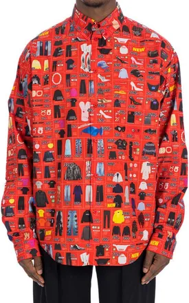 Balenciaga Mens Multicolor Cotton Pattern Shirt