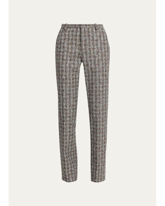 Marc Jacobs Slim-Fit Wool-Blend Checked Pants