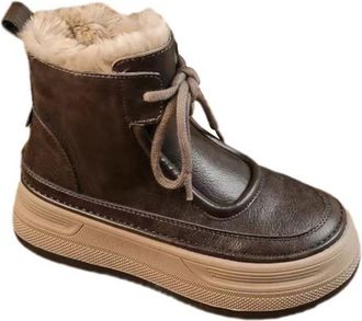 Generic Womens Mid Calf Length Boots Soft and Comfortable Can Adapt To The Cold and Harsh Environment Snow Boots Toddler Size 7 (Brown, 4.5)