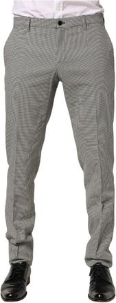 Dolce & Gabbana Cotton Skinny Dress Formele Pantalon - Heren - Nette broeken - Grijs - L - Katoen - Broeken