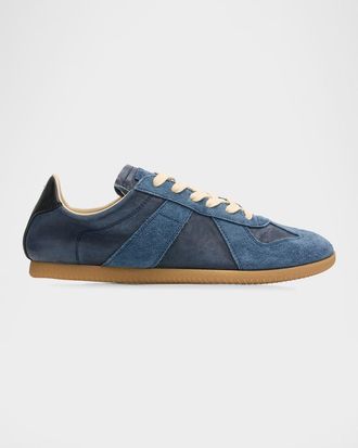 Maison Margiela Replica Mixed Leather Low-Top Sneakers
