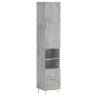 Berkfield Home Highboard Concrete Grey 34.5x34x180 cm Engineered Wood