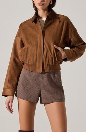 ASTR the Label Sorine Faux Suede Jacket in Camel at Nordstrom Rack, Size Medium